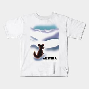 Austrian fox travel poster Kids T-Shirt